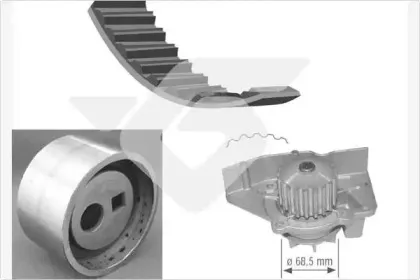 Водяной насос + комплект зубчатого ремня HUTCHINSON купить